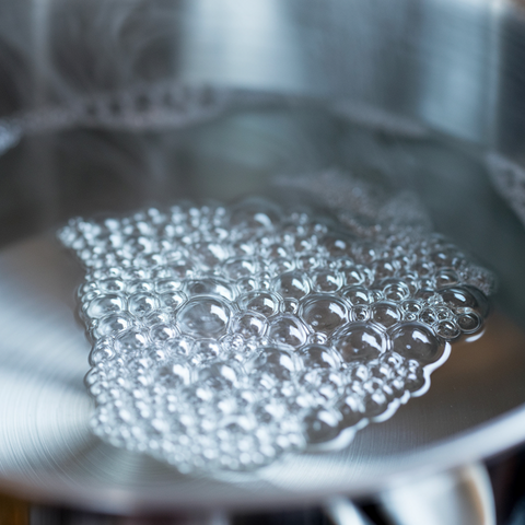 Boiling Water Macro Close Up – 6s Cinematic Stock Video with Music