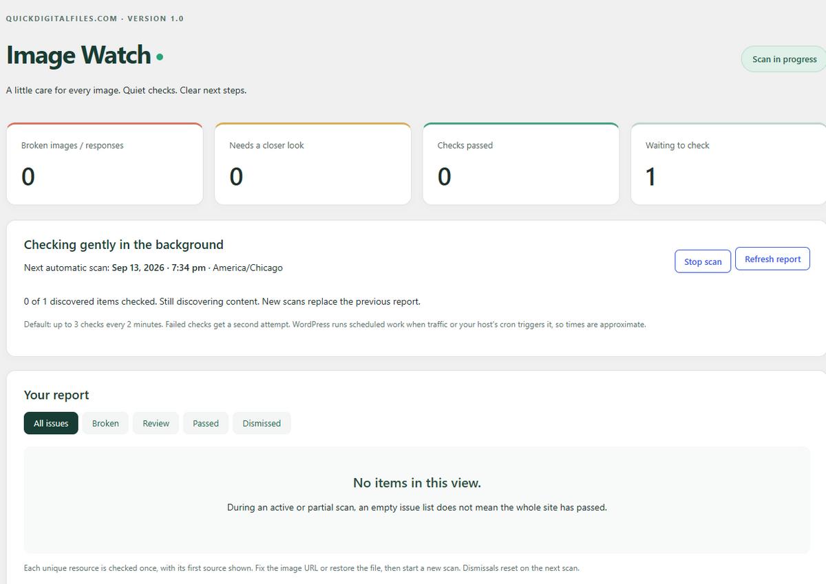 Broken image checker plugin for WordPress