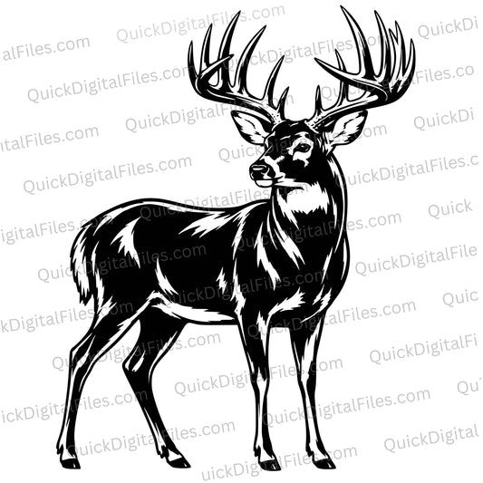 Buck Deer Silhouette SVG PNG