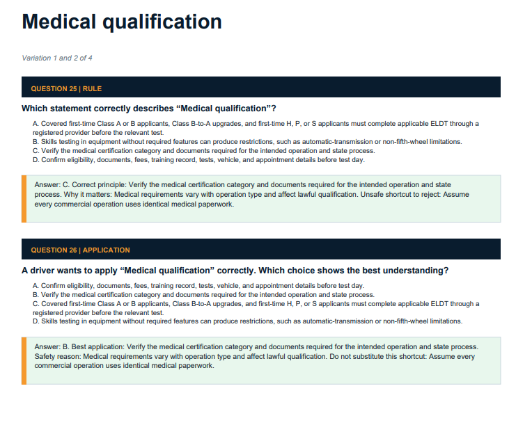 CDL questions and answers