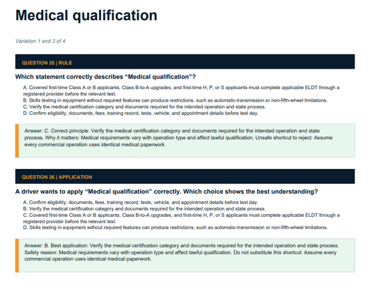 CDL questions and answers