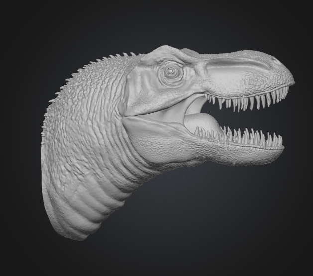 3D printed T-Rex head bust wall mount STL file