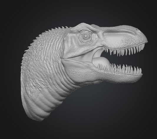 3D printed T-Rex head bust wall mount STL file