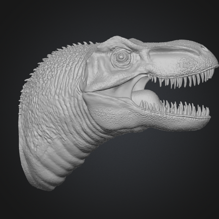 3D printed T-Rex head bust wall mount STL file