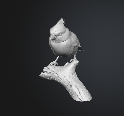Cardinal bird figurine for 3D printing