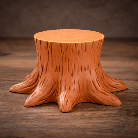 Cartoon Tree Stump Terrain 3D Print – Flat Base STL GLB OBJ