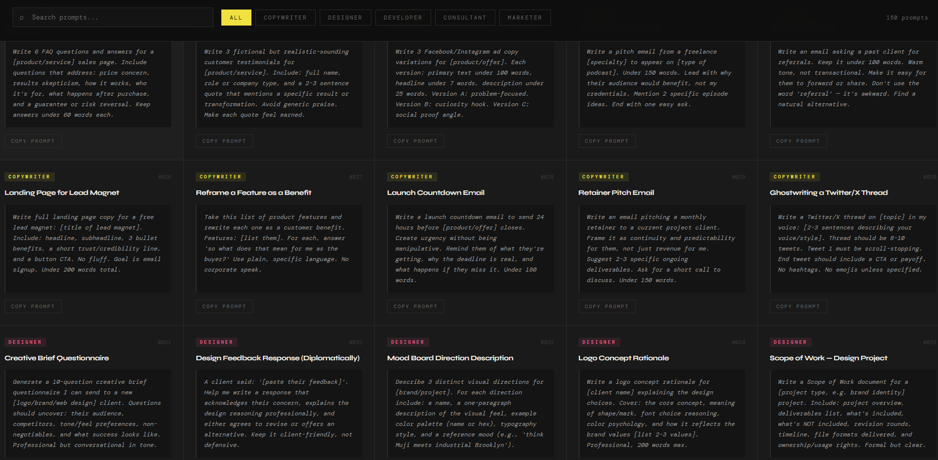 ChatGPT prompts for copywriters and marketers