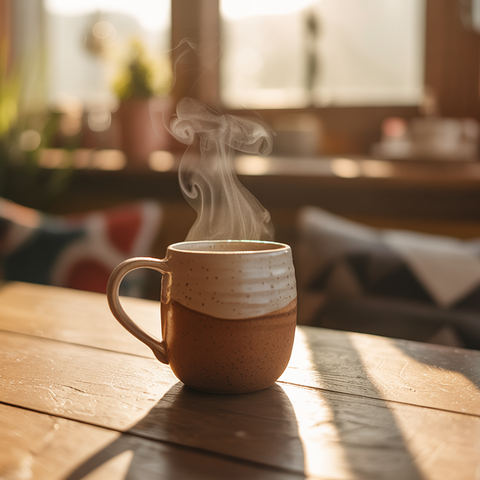 Coffee Steam Rising from Mug – 6s Cozy Morning Stock Video