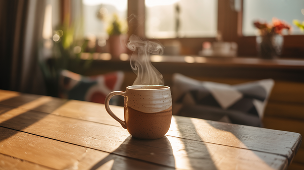 Coffee Steam Rising from Mug – 6s Cozy Morning Stock Video