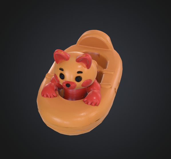 Cute animal boat GLB model