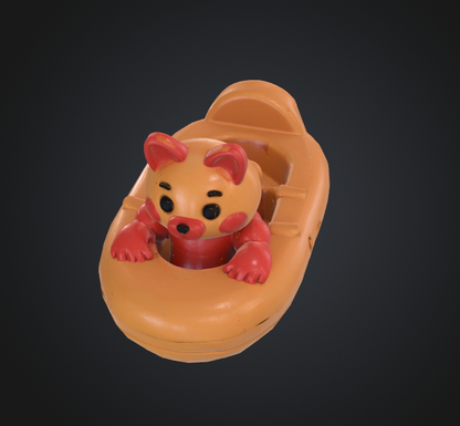 Cute animal boat GLB model