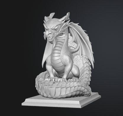 Fantasy dragon book holder STL download
