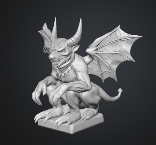 Gargoyle demon statue STL 3D model front view