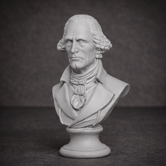 George Washington Bust 3D Print – Flat Base STL GLB OBJ
