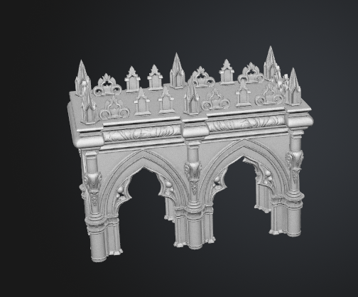 Gothic cathedral facade STL 3D model