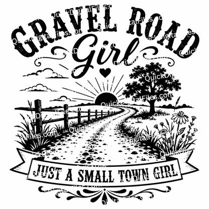 Gravel Road Girl SVG PNG small town girl country design instant download