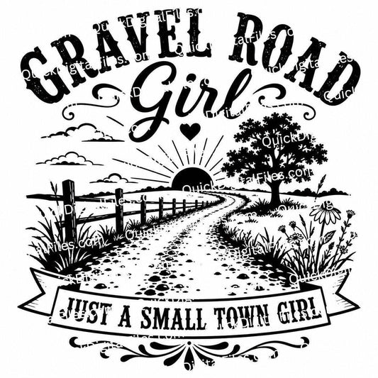 Gravel Road Girl SVG PNG small town girl country design instant download