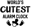 World's cutest alarm clock baby graphic in JPEG for DIY projects