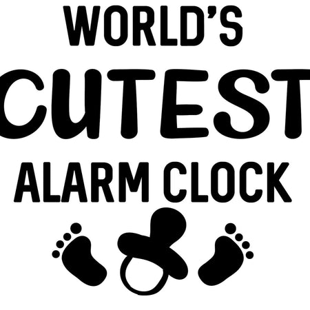 World's cutest alarm clock baby graphic in JPEG for DIY projects