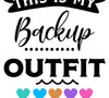 Backup outfit baby graphic with colorful hearts for DIY projects