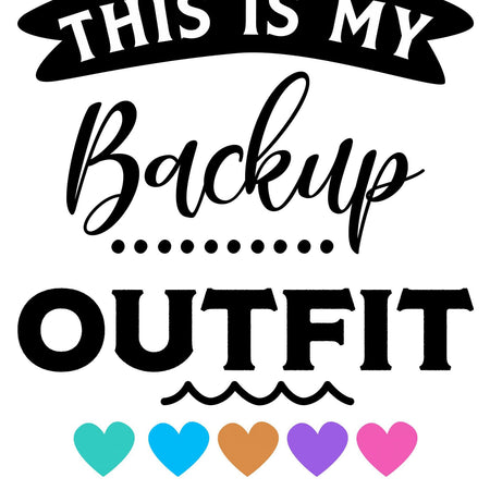 Backup outfit baby graphic with colorful hearts for DIY projects