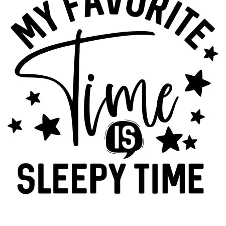 "Sleepy Time Favorite" cozy night graphic design.