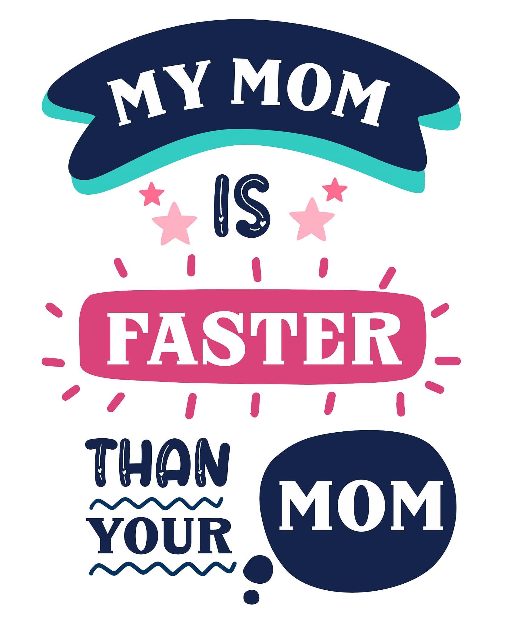 "Athletic mom speed challenge" graphic design.