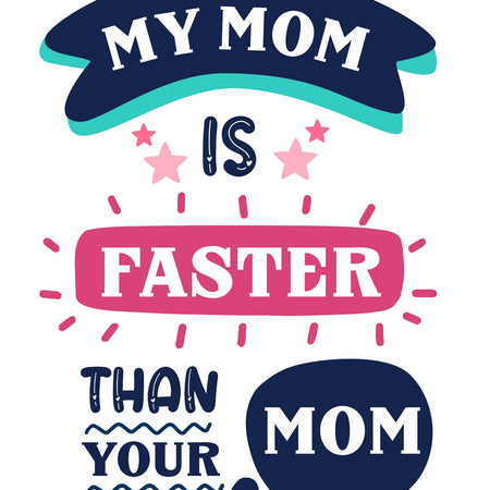 "Athletic mom speed challenge" graphic design.