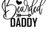 Black and white silhouette "I Love My Bearded Daddy" clipart for DIY