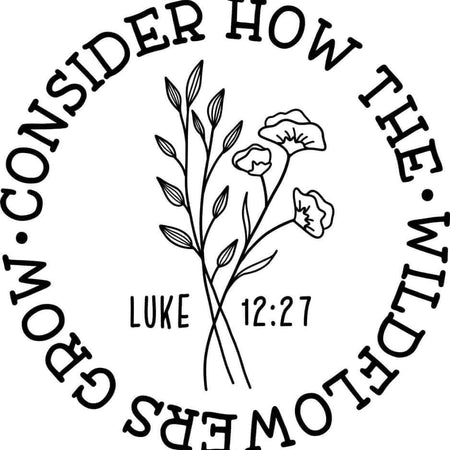 Consider How the Wildflowers Grow Luke 12:27 inspirational clipart