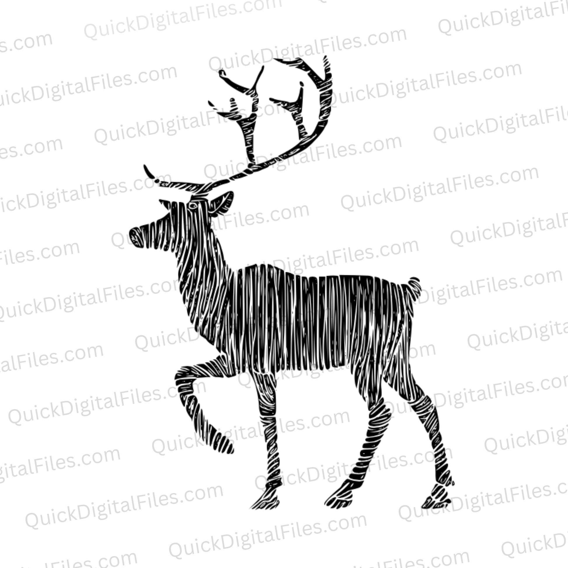 Hand-drawn reindeer SVG graphic for holiday crafting projects