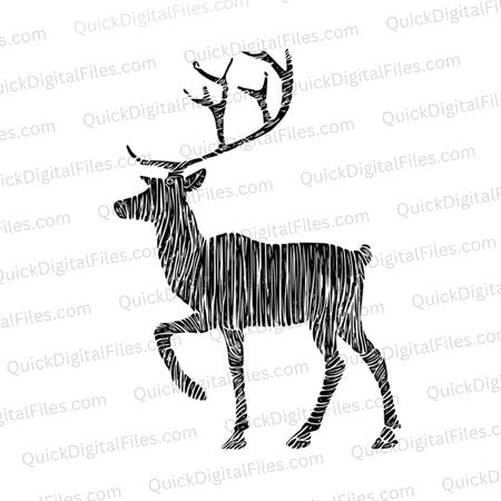 Hand-drawn reindeer SVG graphic for holiday crafting projects