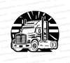 Semi truck silhouette SVG graphic for transportation-themed projects