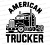 American Trucker SVG graphic with semi-truck silhouette