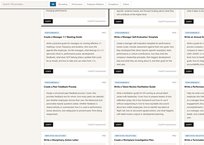 Interactive human resources prompt library