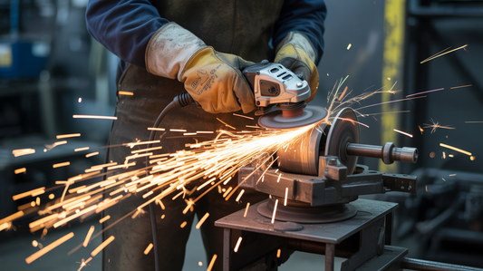 Metal Grinder Cutting Steel Sparks – 6s Industrial Action Stock Video