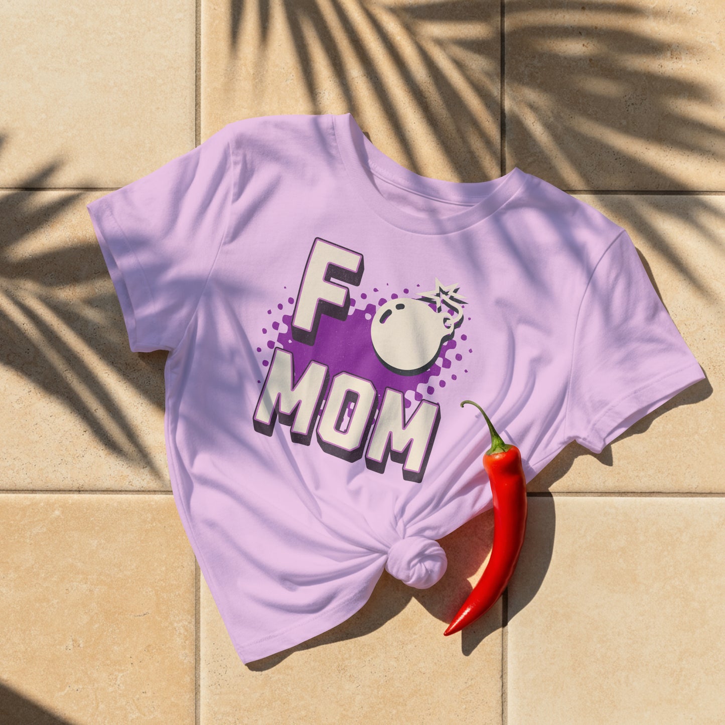 Pink, black, and cream “F Bomb Mom” SVG with cartoon bomb