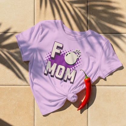 Pink, black, and cream “F Bomb Mom” SVG with cartoon bomb