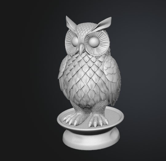 Owl statue STL 3D printable model