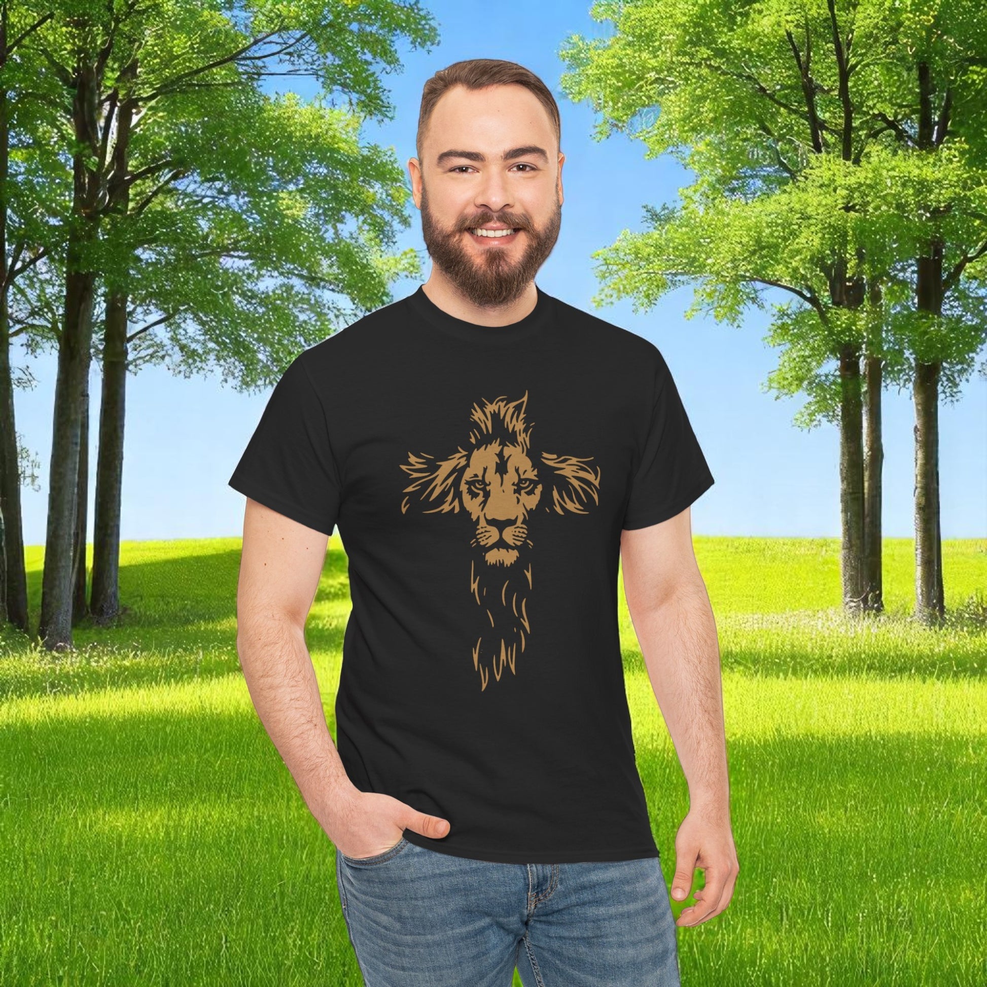 Transparent background religious SVG with lion face