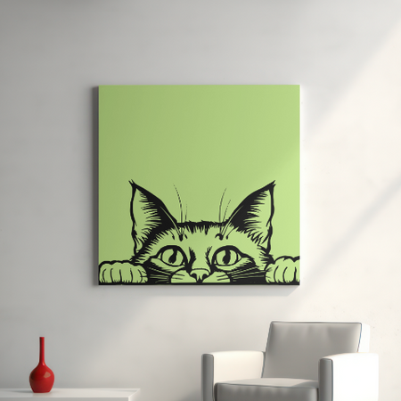 Playful Cat Peeking Design PDF