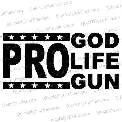Pro God Pro Life Pro Gun SVG design