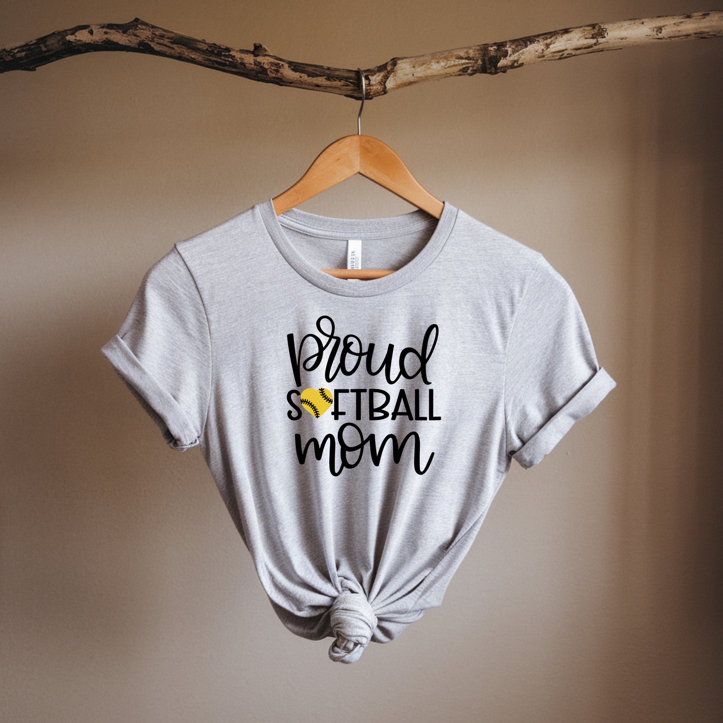 Neutral background t-shirt mockup for custom design overlays
