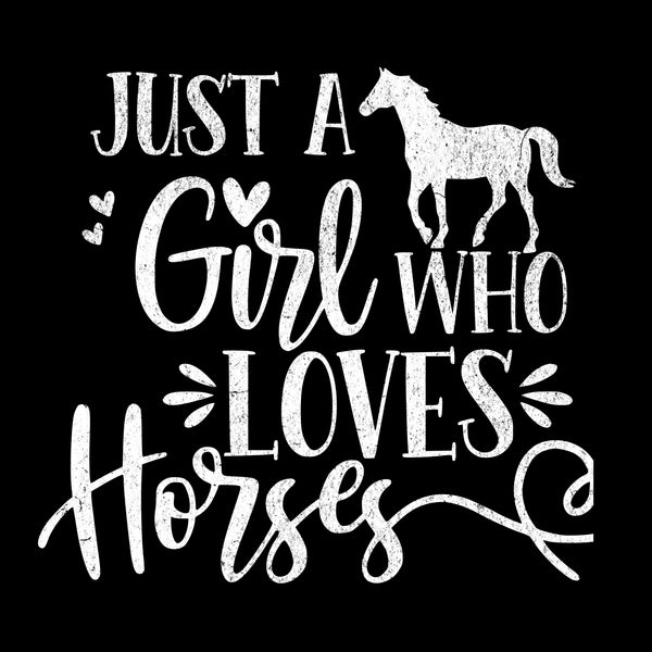 Just a Girl Who Loves Horses SVG with Distressed Style
