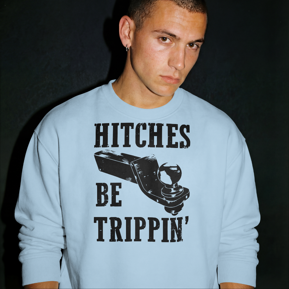 Hitches Be Trippin PNG transparent background grunge country truck design
