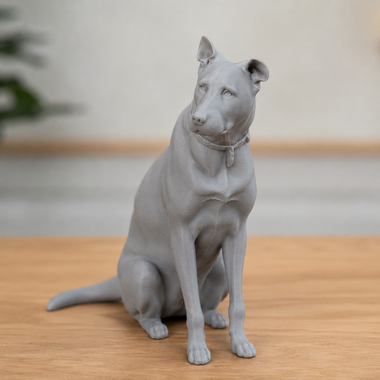 Realistic sitting dog STL