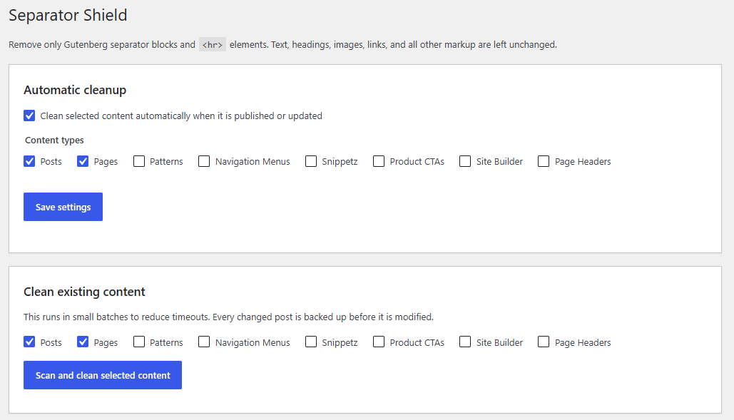 Remove HTML hr elements from WordPress posts