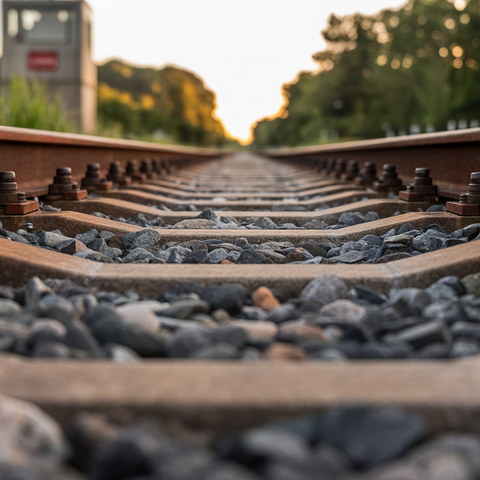 Rusty Railroad Tracks Close Up – 6s Cinematic Americana Stock Video