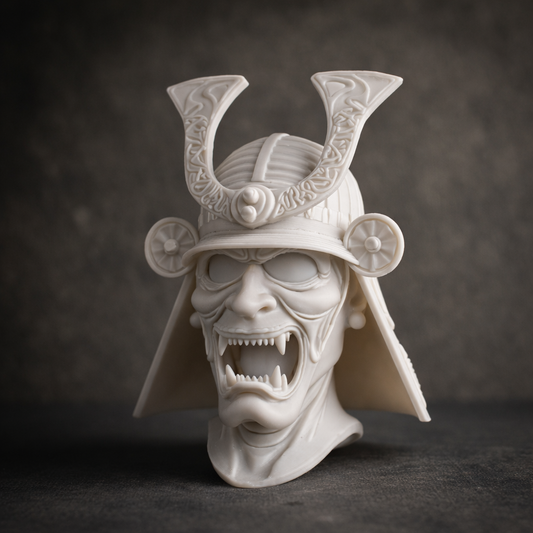 Samurai Demon Mask 3D Print – Fierce Oni STL GLB OBJ