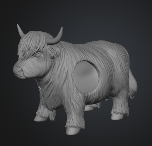 Highland Cow Planter 3D Model: STL GLB OBJ
